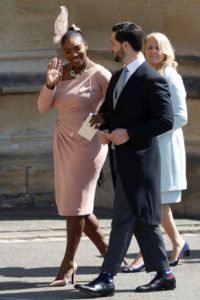 Serena Williams and her husband Alexis Ohanian arrive. 
