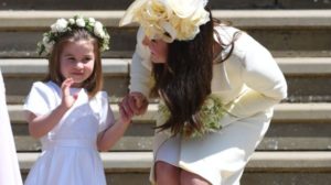 Princess charlotte waving the newlyweds